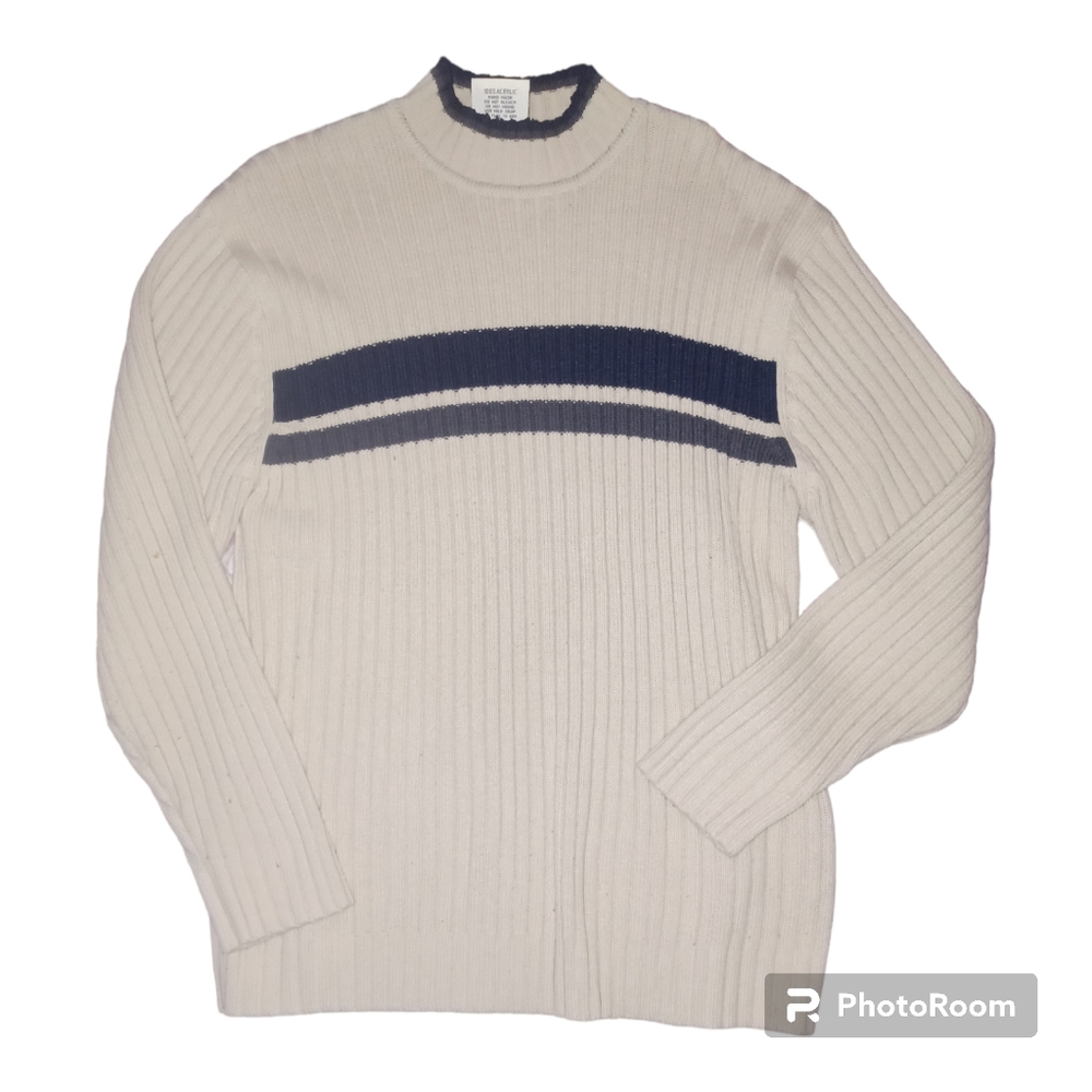 Adirondack ATC Pull Over Beige V Neck Acrylic Sweater Men's XL